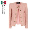 【数量限定・在庫限り・早い者勝ち!】 バルマン / Balmain Pink Tweed Blazer / FF1SM508XL01 / FF1SM508XL0...