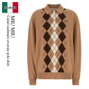 【数量限定・在庫限り・早い者勝ち!】 ミュウミュウ / Miu Miu Camel Cashmere Oversize Polo Shirt / MMLB65 ...