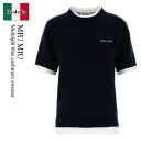 【数量限定・在庫限り・早い者勝ち!】 ミュウミュウ / Miu Miu Midnight Blue Cashmere Sweater / MMLB62 F000...