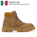 【数量限定・在庫限り・早い者勝ち!】 モンクレール / Moncler Camel Suede Peak City Ankle Boots / K209A4 2...
