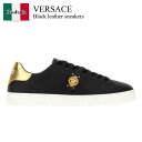 【数量限定・在庫限り・早い者勝ち!】 ヴェルサーチェ / Versace Black Leather Sneakers / 10144 601A14957 / ...