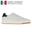 【数量限定・在庫限り・早い者勝ち!】 サンローラン / Saint Laurent White Leather Sl 61 Sneakers / 819476 ...