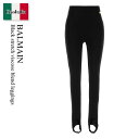 【数量限定・在庫限り・早い者勝ち!】 バルマン / Balmain Black Stretch Viscose Blend Leggings / FF0OC01...