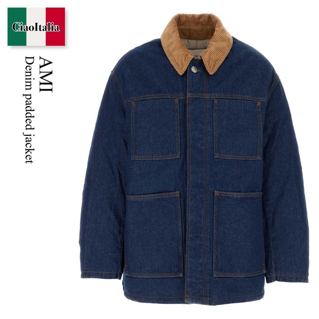 ڿ̸ꡦ߸˸¤ꡦᤤԾ ߥ쥯ɥޥƥå / Ami Denim Padded Jacket / UJK834DE0104 / UJK834DE0104 402 / UJK834DE0104402 / ֥륾