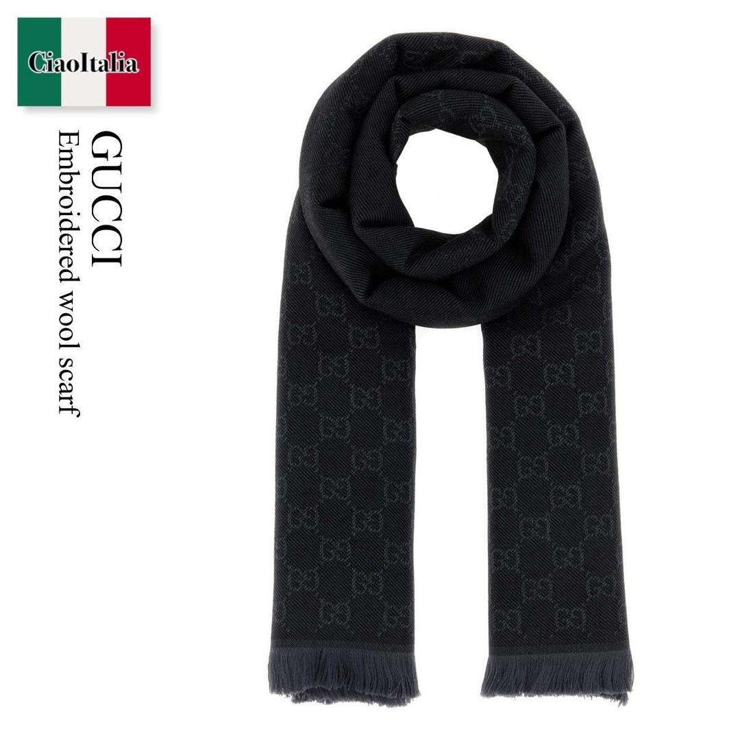 【数量限定・在庫限り・早い者勝ち！】 グッチ / Gucci Embroidered Wool Scarf / 848507 3G200 / 848507 3G200 1063 / 8485073G200 / 8485073G200 1063 / 8485073G2001063 / マフラー・ストール