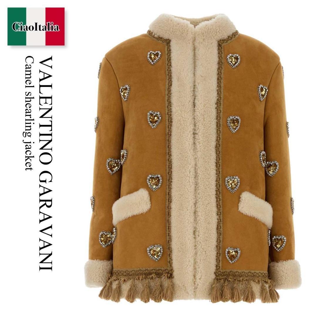 【数量限定・在庫限り・早い者勝ち!】 バレンチノ / Valentino Garavani Camel Shearling Jacket / 7B3NB06D9...
