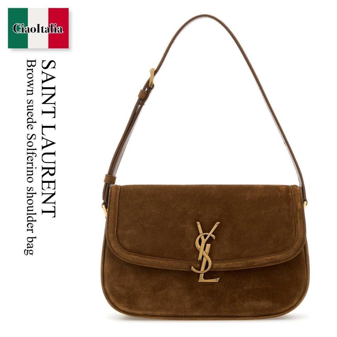 【数量限定・在庫限り・早い者勝ち！】 サンローラン / かばん / カバン / Saint Laurent Brown Suede Solferino Shoulder Bag / 832330 1U80W / 832330 1U80W 2916 / 8323301U80W / 8323301U80W 2916 / 8323301U80W2916 / ショルダーバッグ・ポシェット(4)