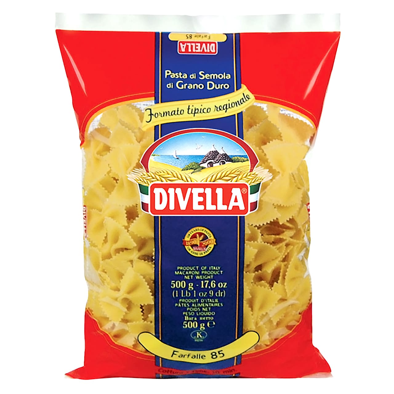 ディヴェッラ (DIVELLA) #85 ファルファッレ 500g イタリア産 ちょうちょの形 リボンの形 サラダに か..