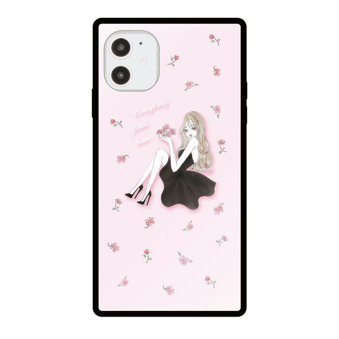 【公式】iPhone13 ケース 13PRO 13mini 13ProMax 12 12PRO 12ProMax 12mini SE第2世代 11 11Pro 11ProMax XS XR XSMAX 8 7 Plus スマホケース アイフォン 大人 ガラス スクエア 四角 かわいい おしゃれ 女子 人気 Ciara シアララベンダーブラックガール