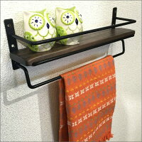 ウォールシェルフアイアン木製壁掛け棚タオルハンガータオル掛けスパイスラック壁収納飾り棚キッチンシェルフディスプレイ棚