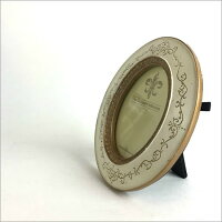 【メール便対応可】アンティークフォトフレームオーバルアイボリーホワイトオフホワイトアンティークゴールドゴールド壁掛け写真立て写真たてフォトスタンドフレーム雑貨レトロシャビー楕円楕円形おしゃれお洒落