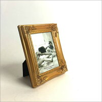 【メール便対応可】アンティークフォトフレームスクエアゴールドアンティークゴールドゴールド壁掛け写真立て写真たてフォトスタンドフレーム縦置き横置き2WAY雑貨ヴィンテージレトロシャビー四角長方形おしゃれお洒落