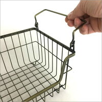 スタッキングワイヤーバスケットS前開きタイプアンティークゴールドカゴかご収納ラックインダストリアルアイアンヴィンテージビンテージアンティークお洒落おしゃれストッカーキッチン収納重ね置き重ね収納ランドリー収納小物収納