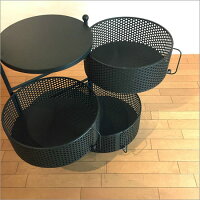 【送料無料】ラウンド3段スチールシェルフ収納ラックチェストサイドテーブル丸型キャスター付き棚引出しストッカーインダストリアルミリタリーガレージオリーブアイアンヴィンテージビンテージブルックリン西海岸アメリカン3段幅49高さ68