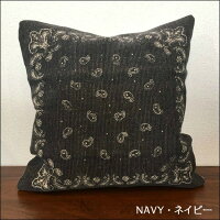 バンダナ柄ウォッシュクッションカバー45cm45×45バンダナ柄クッションクッションカバーアジアンアジアン雑貨インドウォッシュ加工ユーズド加工