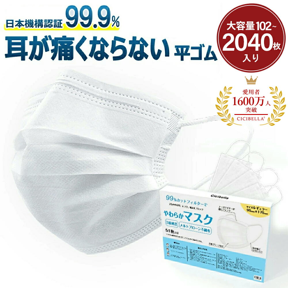 【高評価☆不織布マスク】マスク 不織布マスク cicibella シシベラ マスク 春夏マスク 大容量51枚 ×8箱 不織布 ホワイト 大人用 マスク カラーマスク 耳が痛くならない 三層構造 プリーツマスク 不織布 マスク 99% 高密度フィルター 小顔マスク くちばし マスク 花粉 マスク