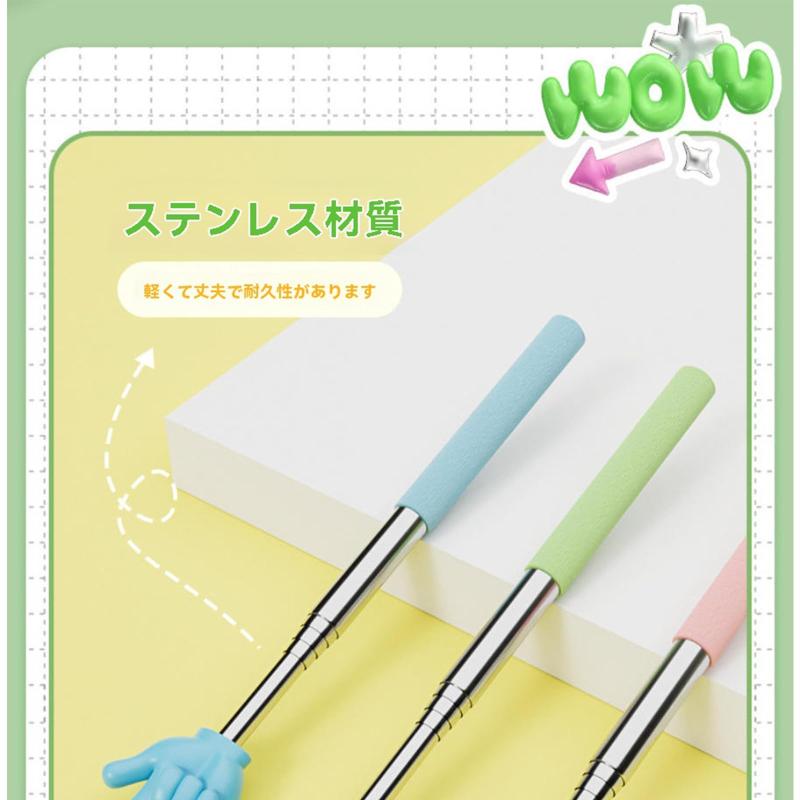 ciel-soraの指示棒 ポインター 伸縮式 教師ポインター 3本セット 伸縮棒 握りやすい 滑り止め 軽量 持ち運び 小道具 文房具用品(青+オレンジ+黄色)｜アングル3