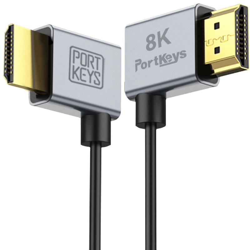Rakuten - Portkeys 8K 超薄型HDMIケーブル 直径2.5mm、HDMI AからHDMI Aスリムソフトケーブル 48Gbps 超高速HDMI 2.1コード 8K@60Hz、4K@120Hz、HDR、eARC、3D、モニター、PS5、Xbox、PC、HD
