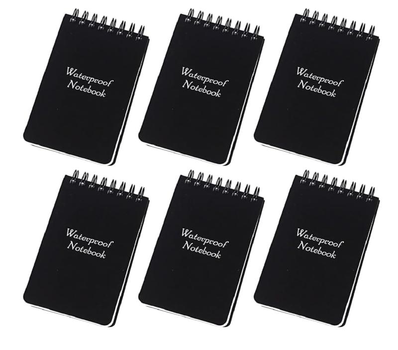 Rakuten - siawadeky 防水メモ帳 耐水 メモ 6冊セット 防水リングノート ミニノート ポケットサイズ 罫線 点線 厚紙 システム手帳 事務手帳 日記帳 会社 学校 文房具