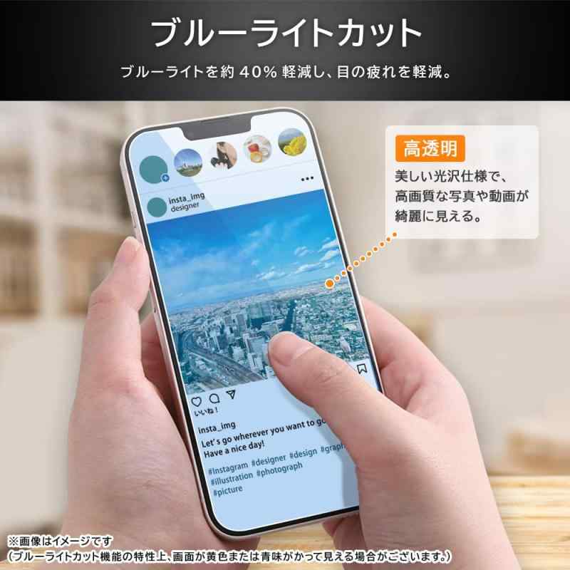 レイ・アウト iPhone 15 Pro Max/iPhone 15 Plus 液晶保護 フィルム ガラス 10H Like standard ブルーライトカット 光沢