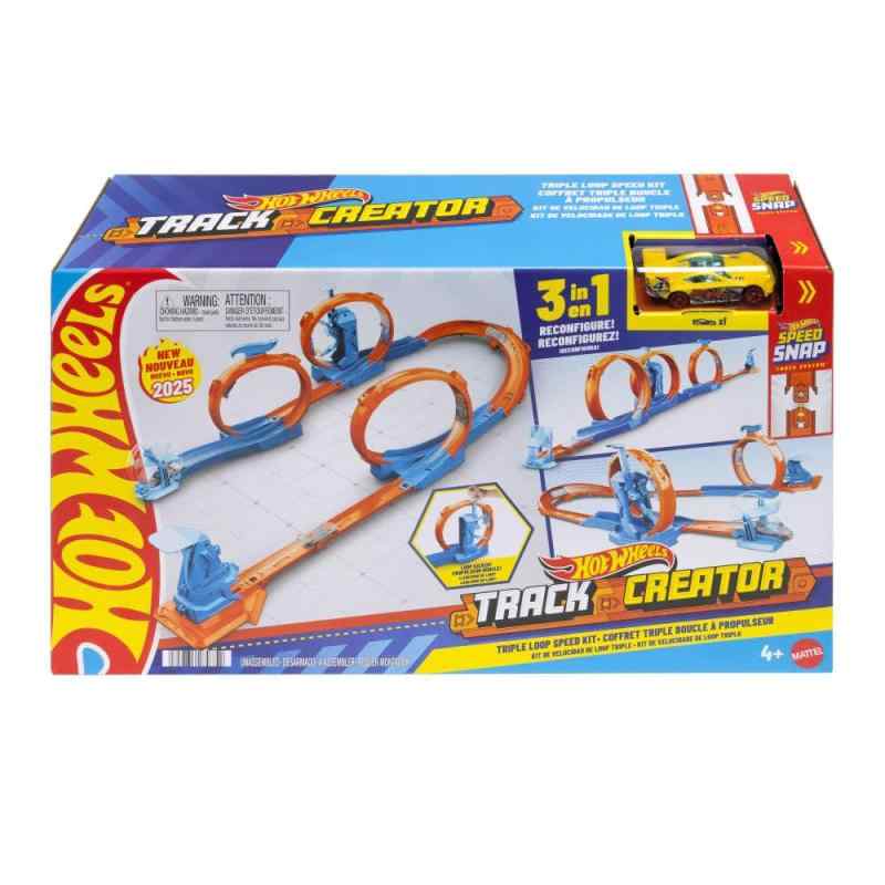 ホットウィール(Hot Wheels) トリプルループ プレイセット ミニカー1台付 乗り物おもちゃ プレイセット 4歳から オレンジ JDW39