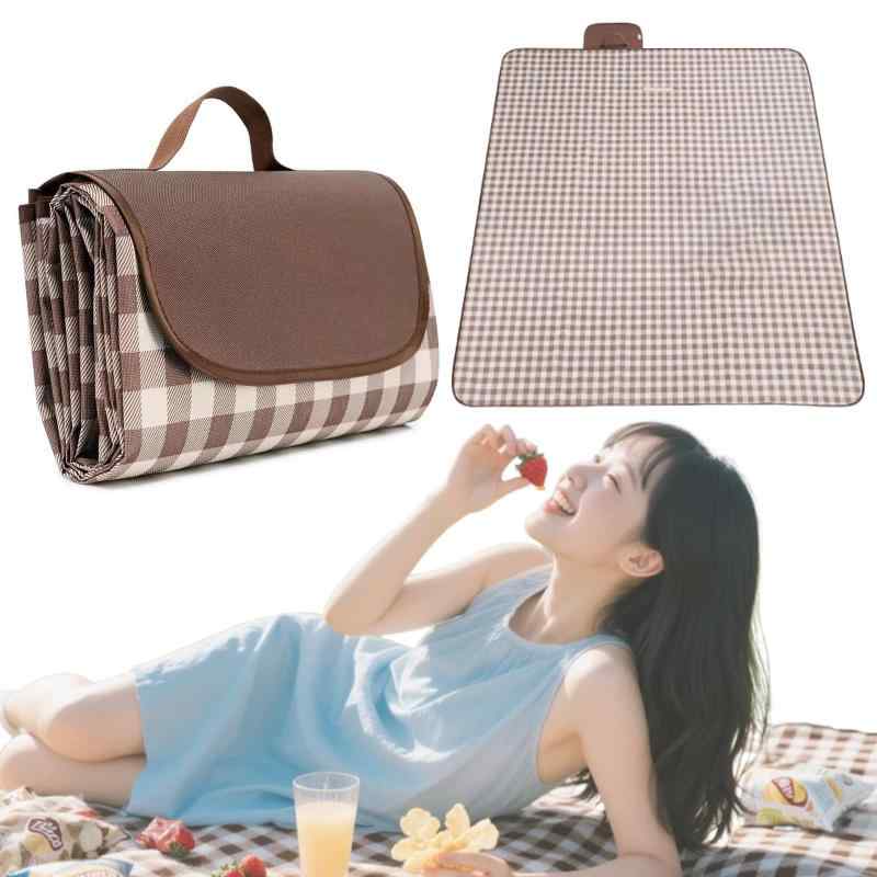 Leisure Sheet - CHANJIF レジャーシート 100×150cm ピクニックマット チェック柄 大判 2人～3人用 厚手 防水 防湿 洗える 軽量 折りたたみ 簡単収納 持ち運び便利 遠足 運動会 お花見 ビーチ キャンプ アウトドア