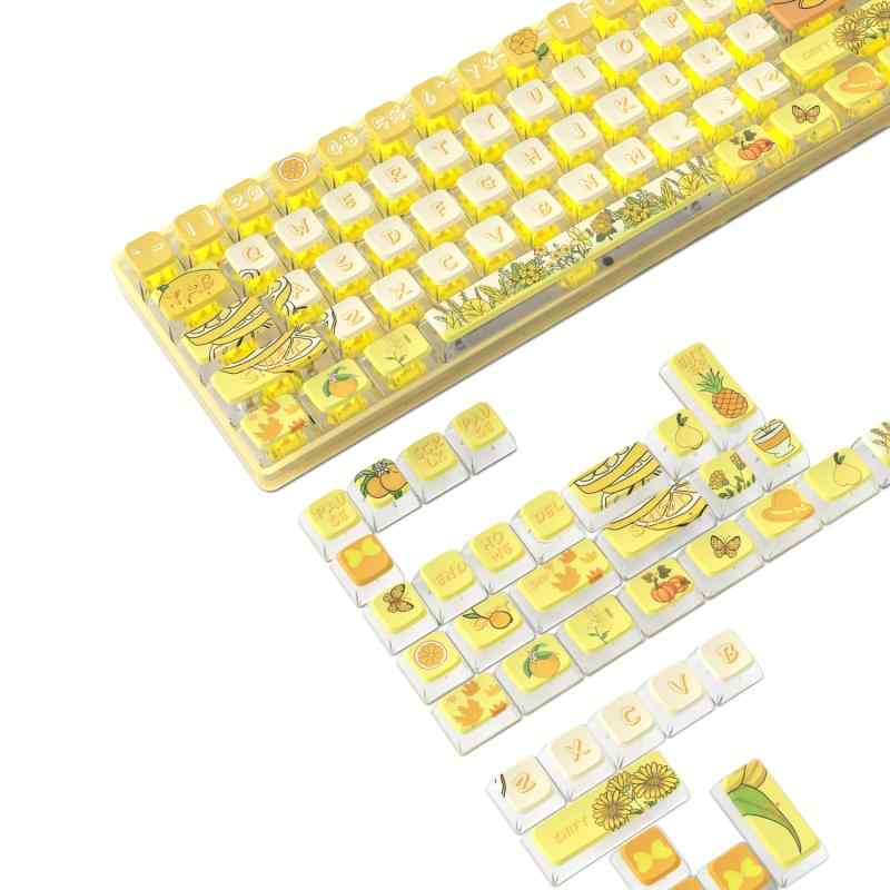 乐天商城 - ゲーミングキーキャップ キートップ PBT 半透明 昇華印刷 熱昇華61/64/68/75/78/84/87/96/98/100/104/108キーボードに適用 Cherry MX/Gateron/Kailh スイッチMX 構造スイッチプディングキートッ