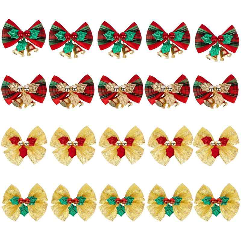 サムコス クリスマスリボン 蝶結び 鈴付き クリスマスツリー装飾 プレゼント包装 ラッピング 窓飾り 壁..