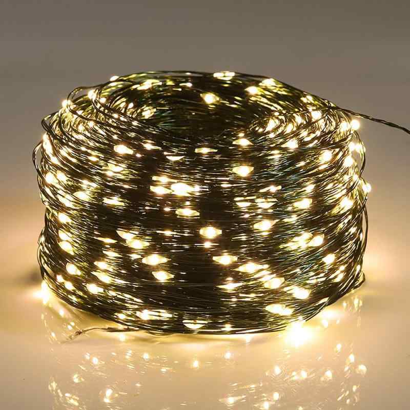 Rakuten - LEDイルミネーションライト ストリングライト 銅線【20M (200LED)】電池式 電飾 防水 クリスマスツリー飾り リモコン付き 8種照明モード 屋外・室内兼用 ガーデン パーティー クリスマス 結婚