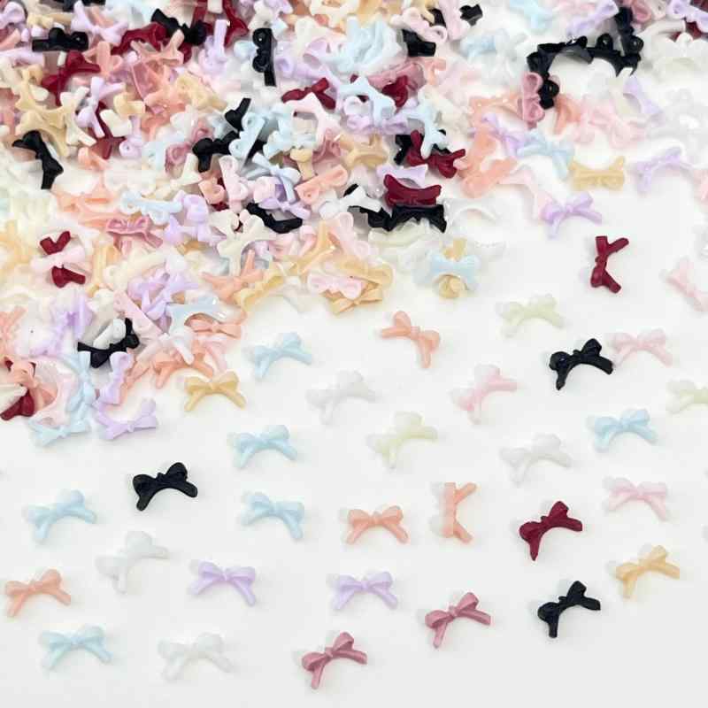 Rakuten - YUWENW ネイルパーツ リボン 3D ミニ 蝶結び 約100個セット 可愛い ハンドメイド レジン用 ネイルアート デコパーツ ジュエリー アクセサリー パーツ 小物 手作り パーツ DIY デコ 装飾 カラフル