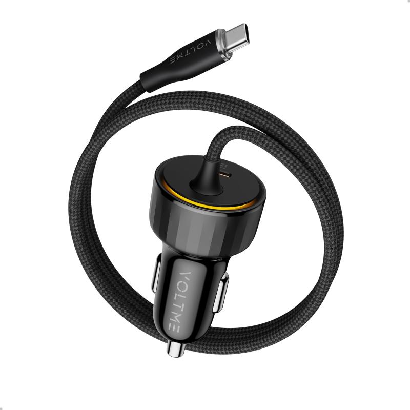 VOLTME シガーソケット カーチャージャー 車載充電器 USB-C ケーブル付き USB-A/US...