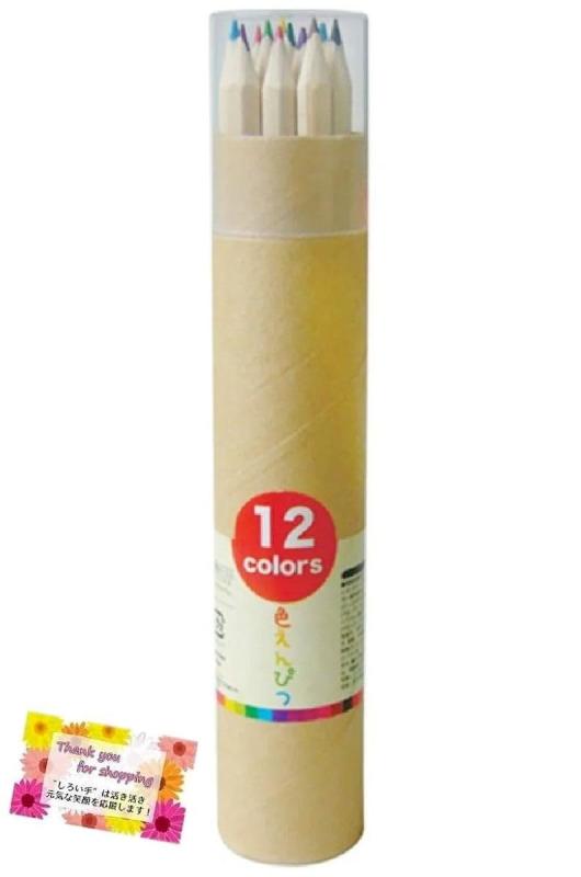 Rakuten - 【筒型ケース入りで持ち運びに便利】 12色えんぴつ 筒型ケース入 キャップは透明プラスチック製 筆記具 お絵描き 幼稚園 小学生 約18cm