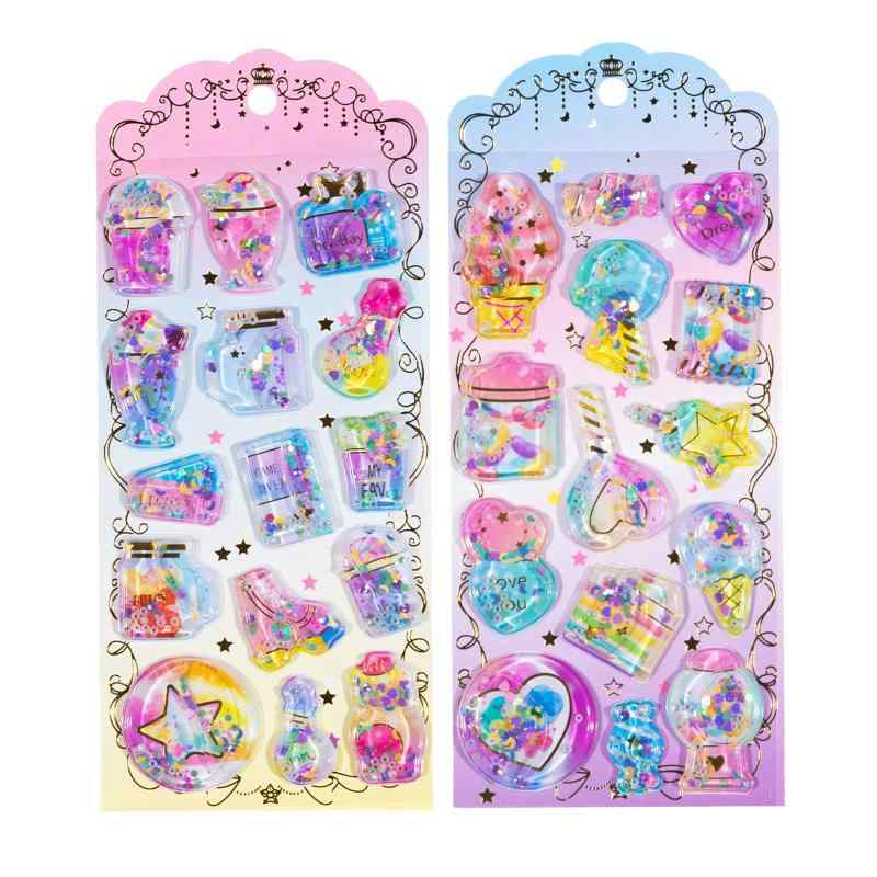 SUOKOMR ウォーターシール ピングー ウォーターシール スパンコール入り キラキラ かわいい 3D 立体 大..