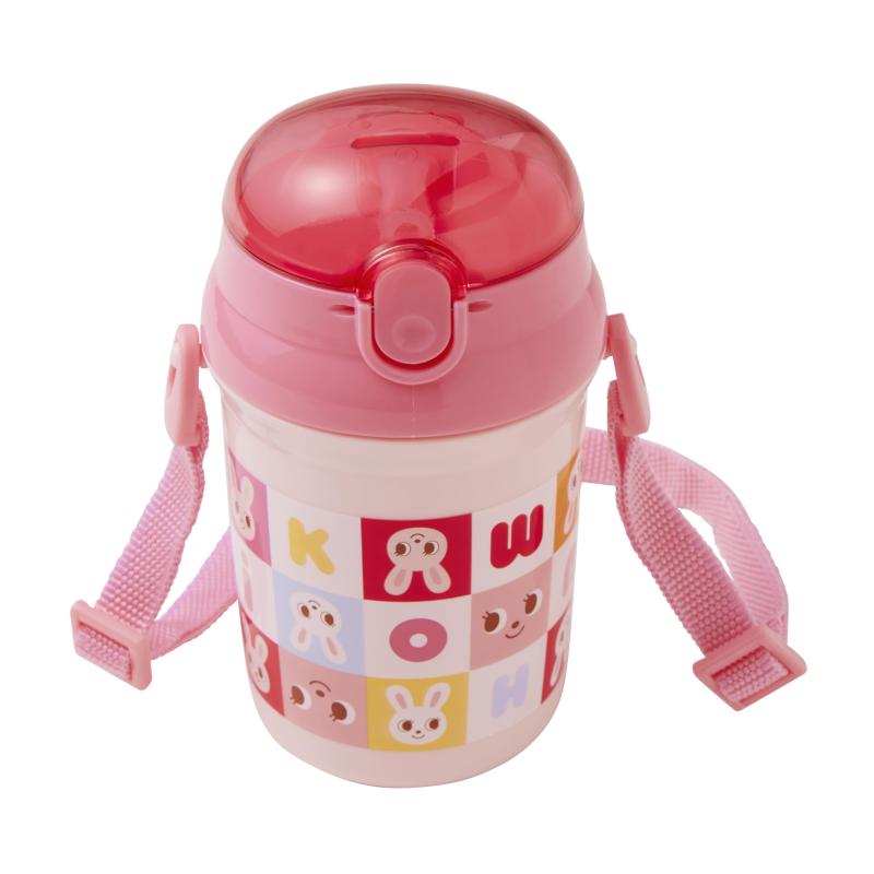 [ミキハウス] ストローホッパー 340ml 水筒 ストロー付き ロゴ くま うさぎ 日本製 男の子 女の子 ベビー キッズ 幼稚園 保育園 食洗機可 子供服 15-4158-684