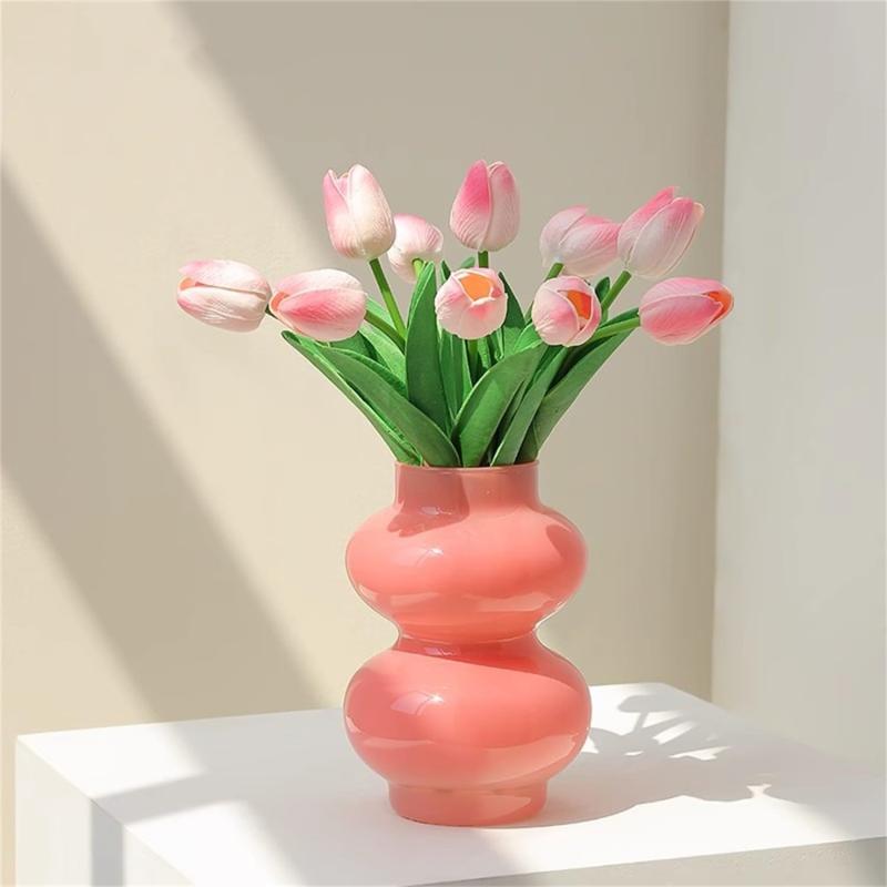 JSPYFITS®花瓶 ガラス,透明 花器,高さ18cm,おしゃれ花器,水栽培 生け花 造花 一輪挿し フラワーベース リビング、寝室、オフィスなどの装飾に適しています