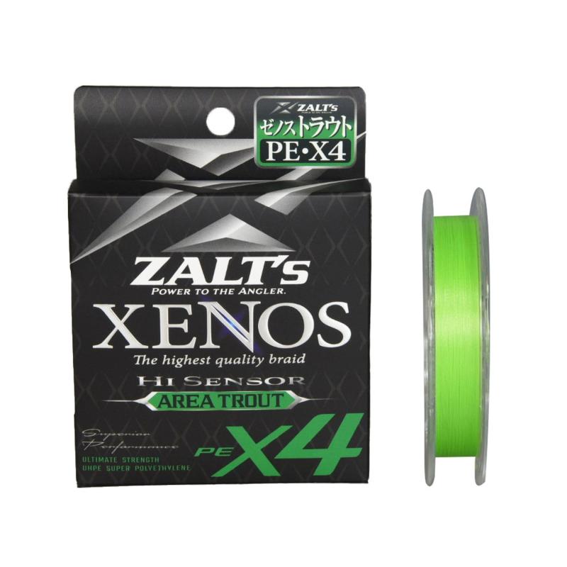 ザルツ(Zalt's) エリアトラウト用 PE4本撚り XENOS X4 Hi Sensor Trout Area (ゼノス PE X4 ハイセンサー トラウト エリア) グリーン 100m