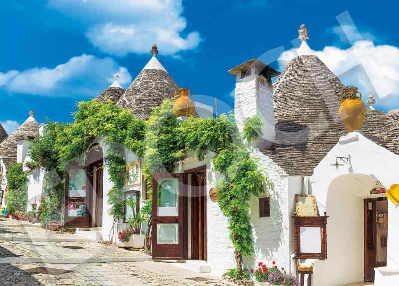 エポック社 500ピース ジグソーパズル アルベロベッロのトゥルッリ[イタリア] (38x53cm) 06-307s のり付き ヘラ付き 点数券付き EPOCH