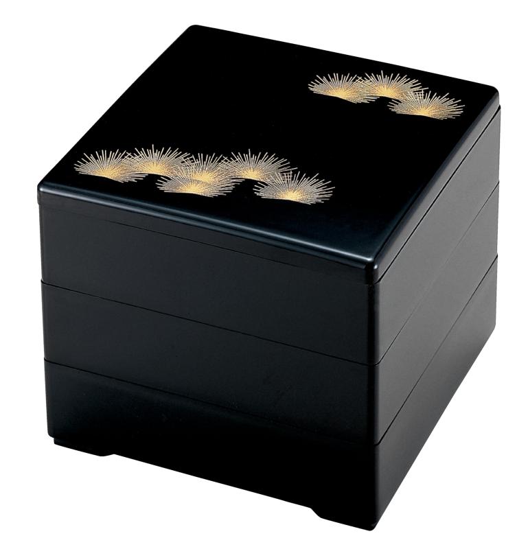 Rakuten - 割烹漆器 若泉漆器 重箱 6.5寸重 黒若松（内黒） 3段H-155-1A