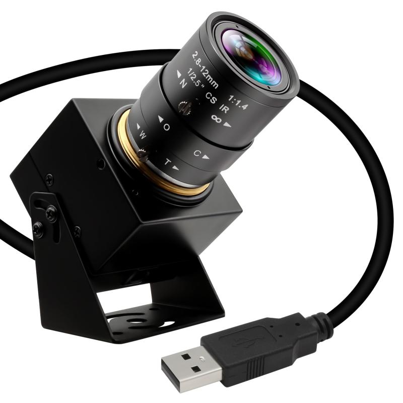 ELP USB カメラ 4K ウェブカメラ 2160P 手動光学ズームレンズ USB カメラ クローズアップ ズームインおよびアウト OpenCV Web カメラ ビデオ会議カメラ コンピューター、ラップトップ Jetson Nano、Raspb