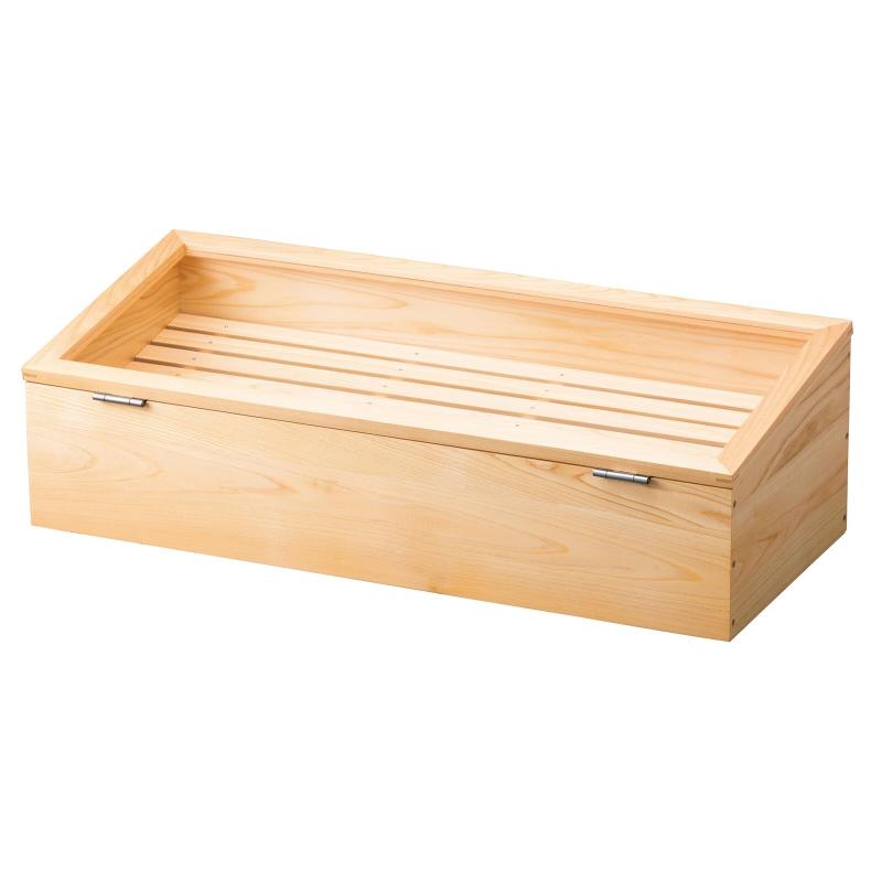 乐天商城 - J-kitchens ネタ箱 保存容器 寿司 刺身 等 木製 69.2×29.5×H20.5 cm 日本製