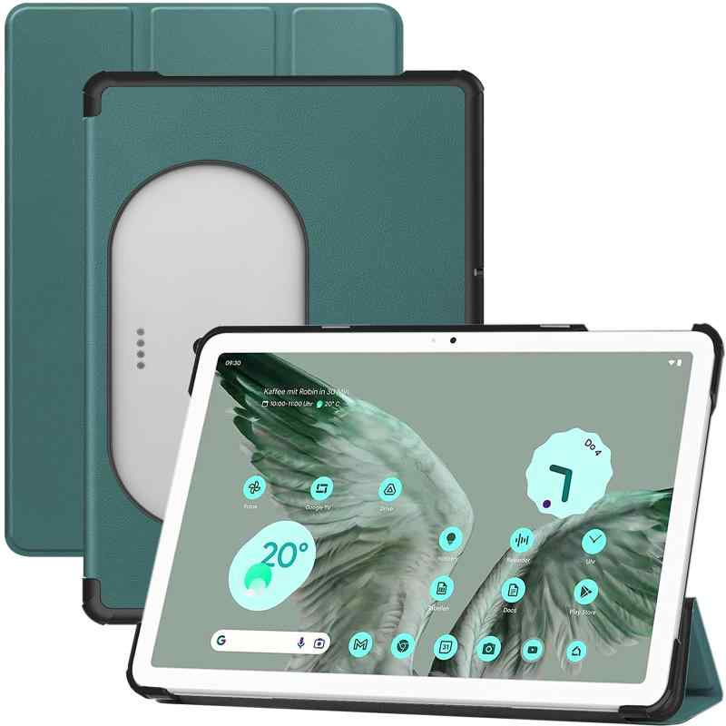 【NINKI】Google Pixel Tablet ケース リバウンド磁気 三つ折りスタンド スタンド機能付き PC+PUレザー+ミクロ繊維 ハードカバー タブレットケース 耐衝撃 軽量 汚れ防止 擦り傷防止 全面保護 pixel ta