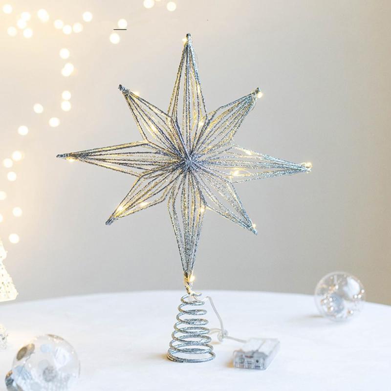 Rakuten - AiMMei ツリートップ クリスマスツリー飾り 発光 led 星 おしゃれ クリスマスツリー装飾 オーナメント 置物 幸せ星 豪華 雰囲気 クリスマスパーティー トップ星 飾り付け クリスマスパーティ