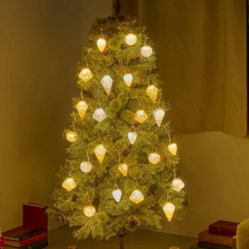 Rakuten - クリスマス オーナメント 24個セット 【夜も豪華にライトが鮮やかに光るオーナメント】 装飾 飾り ボール 6cm 光るオーナメント クリスマスオーナメント おしゃれ 飾り付け 豪華 大き目