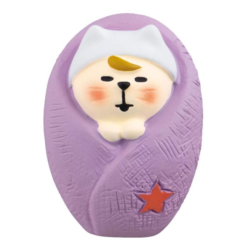 ZCB-62161-62「猫の赤ちゃん おくるみ BOY GIRL」HELLO BABY 2023 猫の赤ちゃん コンコンブル concombre デコレ DECOLE インテリア ディスプレイ 小物 置物 (62/GIRL)
