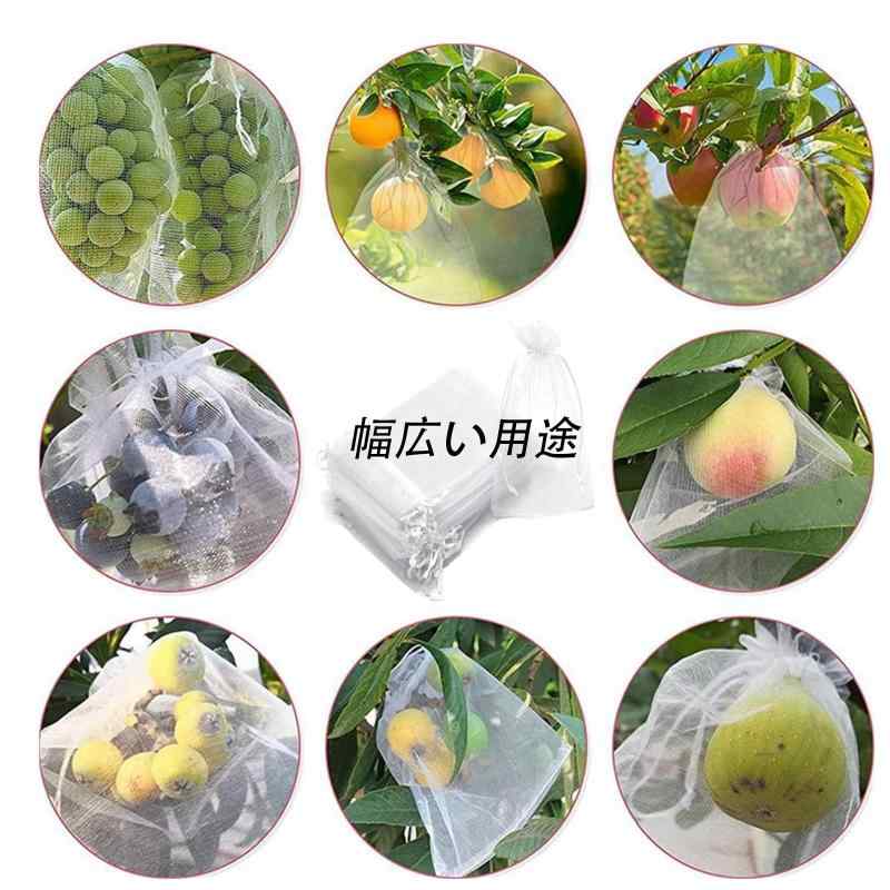 果物保護バッグ 防虫ネット 通気性 透明感のある保湿 環境に優しく耐久性に優れています ドローストリングデザイン 鳥虫害対策 野菜保護 農業 園芸用 保護バッグ（10*15cm 50枚） ciel-sora-10105972 ciel-sora サンプル画像3