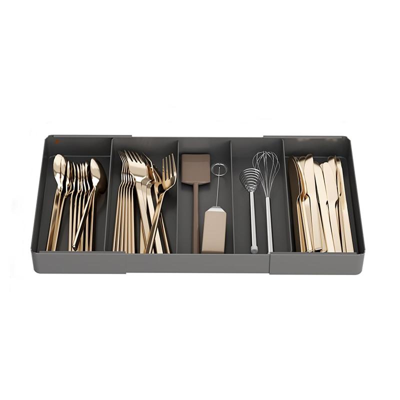 樂天商城 - カトラリーケース カトラリー 収納 引き出し 仕切り 伸縮式 引き出し キッチン収納 4面伸縮 仕切りお手入れ簡単 キッチン収納 文房具 化粧品 小物 調理器具 スプーン 文房具 W27~51×D27~51×H5