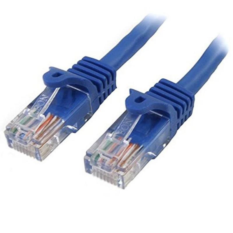 StarTech.com カテゴリー5e LANケーブル 2m ブルー RJ45コネクタ(ツメ折れ防止カバー付き) イーサネット対応Cat5e UTPケーブル 45PAT2MBL