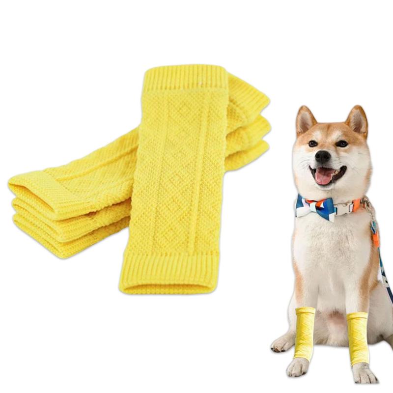 乐天商城 - 犬 レッグウォーマー 犬ソックス 4個セット 可愛い おしゃれ 柔らかい 関節プロテクター 猫 犬 ペット レッグソックス レッグカバー レッグサポーター 膝 傷 関節保護 防寒 舐め防止 汚れ防