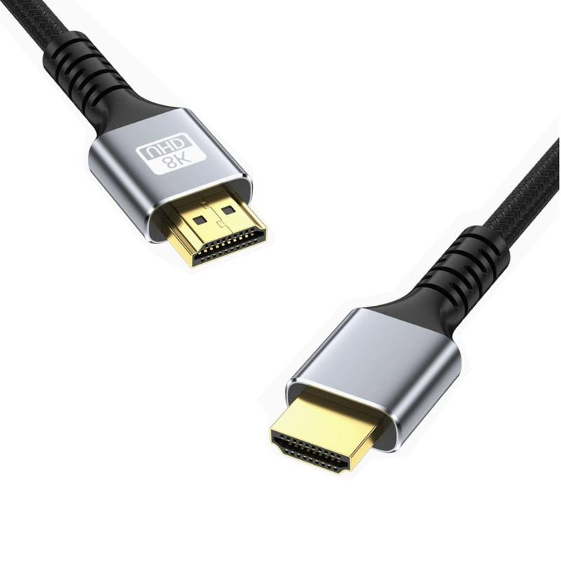 Rakuten - HDMI ケーブル 8K60Hz 4K120Hz 対応 3m HDMI2.1 規格 48Gbps VRR ALLM eARC イーサネット対応 PS5 Xbox Switch プロジェクター モニター 銀