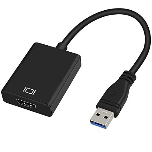 USB HDMI 変換 アダプタ USB HDMI ケーブル 5Gbps高速伝送 ディスプレイアダプタ 1080P 音声出力 USB3.0 HDMI 変換 アダプタ 安定出力 コンパクト Windows 7/8/8.1/10 ios対応 (ブラック)
